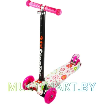 Самокат 21st Scooter Maxi PK 036Z4 розовый, прозрачные колёса